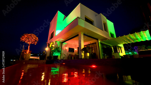 LED Beleuchtung eines Hauses