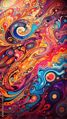 Abstract Painting With Colorful Patterns like batik