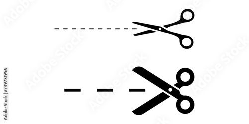 Scissor icon. Cut symbol. Scissors cut icon page symbol App, Logo, Web, UI. Blade scissors icon Vector illustration Concept.