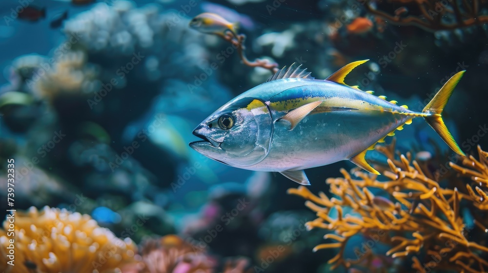 Tuna underwater. Generative AI Tuna underwater. Generative AI