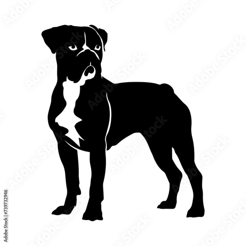Silhouette of a Boxer dog standing