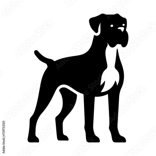 Silhouette of a Boxer dog standing