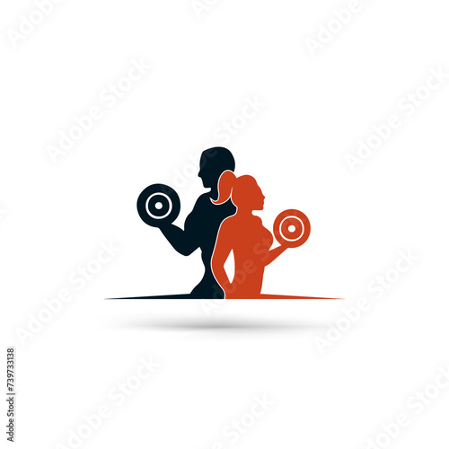 Physical Fitness, Sport Gym Logo vector illustration