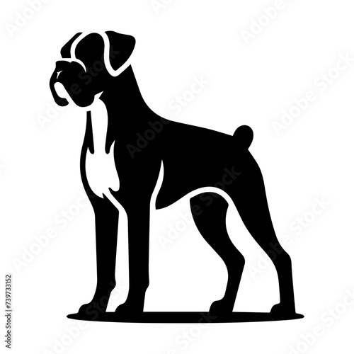 Silhouette of a Boxer dog standing