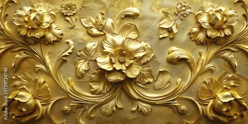 Vintage gold filigree wallpaper, delicate designs, ornate beauty