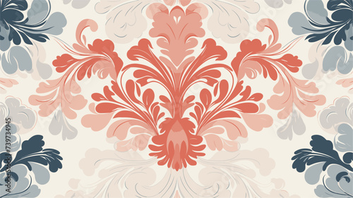Abstract hand-drawn vintage-style damask patterns. simple Vector art