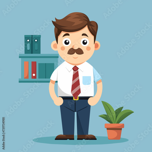 Humorous Office Worker Character - Funny Business Illustration