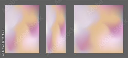 A set of templates with a colorful background. Colorful gradient with blur. The effect of liquid art and smooth flow of color.