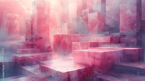 Mystical Pink Crystal Landscape  Unveiling Nature   s Hidden Beauty