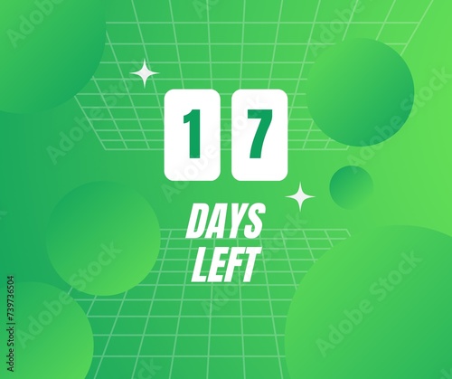 Vibrant Green Gradient Countdown Timer - 17 Days Remaining Concept