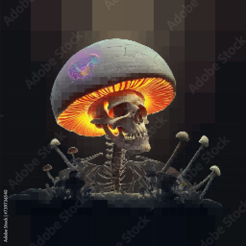 Glowing skull mushroom crea...