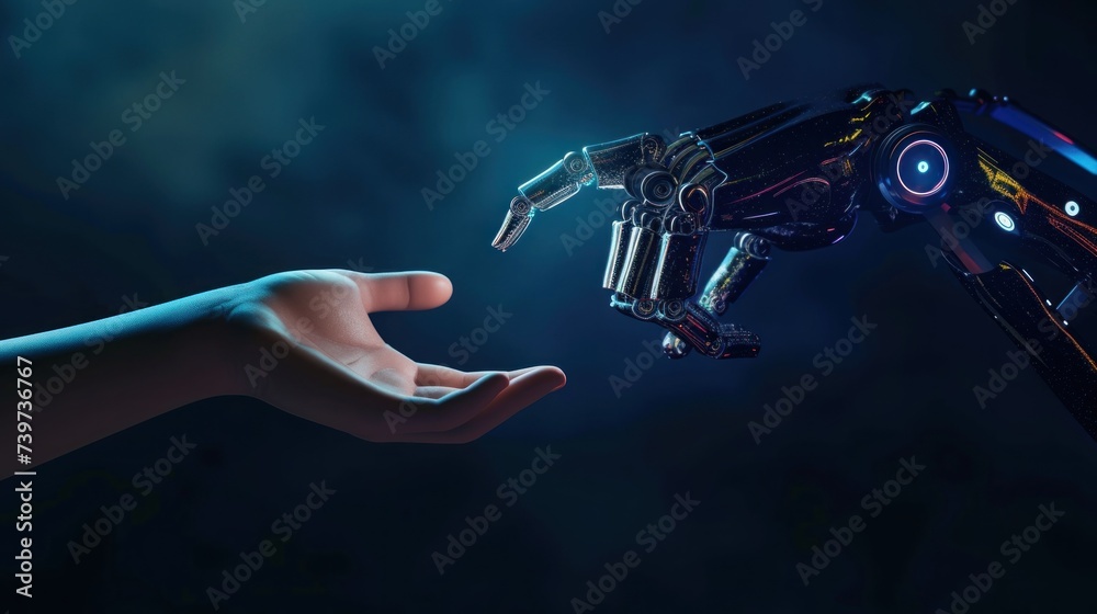 Fototapeta premium the relationship between robot technology and humans