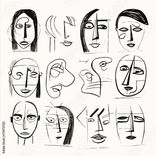 Symphony of Feminine Grace: Exquisite Hand-Drawn Portraits Celebrating the Beauty of Women
