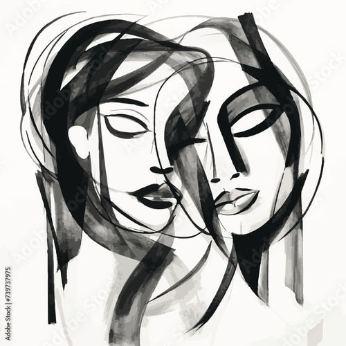 Symphony of Feminine Grace: Exquisite Hand-Drawn Portraits Celebrating the Beauty of Women
