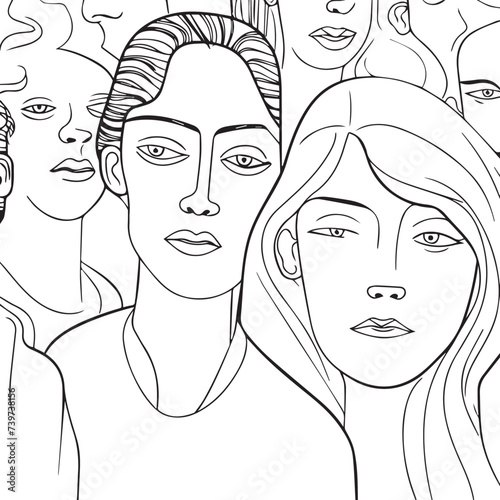 Symphony of Feminine Grace: Exquisite Hand-Drawn Portraits Celebrating the Beauty of Women
