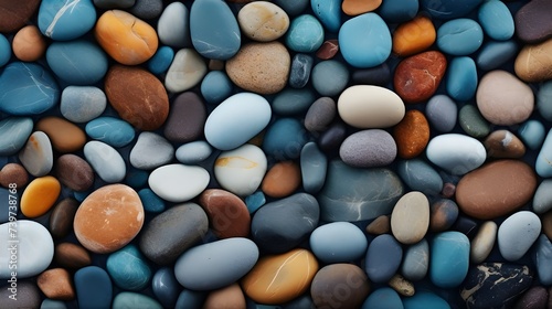 "Vibrant Multicolor Stones Texture: Abstract Composition for Creative Backdrops, Wallpapers, and Designs with Rainbow Rock Pebbles - Artistic Spectrum Mosaic of Shiny Gemstones, Kaleidoscope of Natura