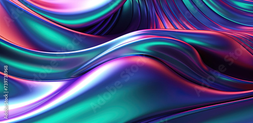 futuristic holographic metallic foil with iridescence background banner wave abstract background,swirl abstract wave background futuristic banner