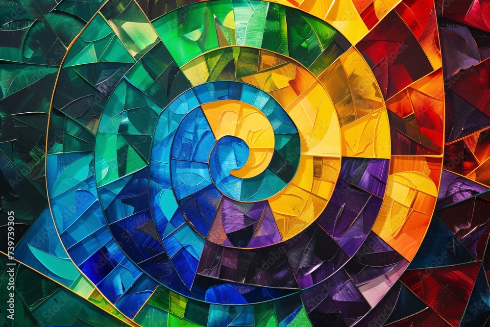 Fototapeta premium Colorful Spiral Artwork A Vibrant Tribute to the Monthly Color Challenge Generative AI