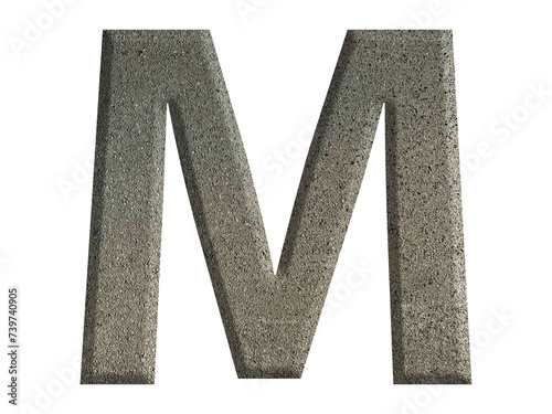 Wallpaper Mural The shape of the letter M is made from cement, isolated on transparent background, PNG Torontodigital.ca