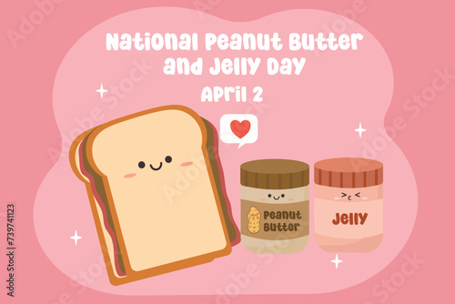vector graphic of National Peanut Butter and Jelly Day ideal for National Peanut Butter and Jelly Day celebration.