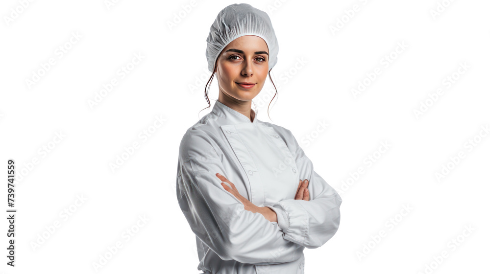 factory women manager in uniform,female chef isolated on transparent and white background.PNG image factory women manager in uniform,female chef isolated on transparent and white background.PNG image
