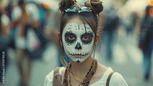 Skeleton Face Paint A Creepy Cool Trend for Halloween Generative AI