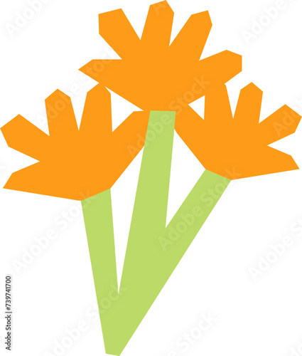 Orange Cut-out Flower