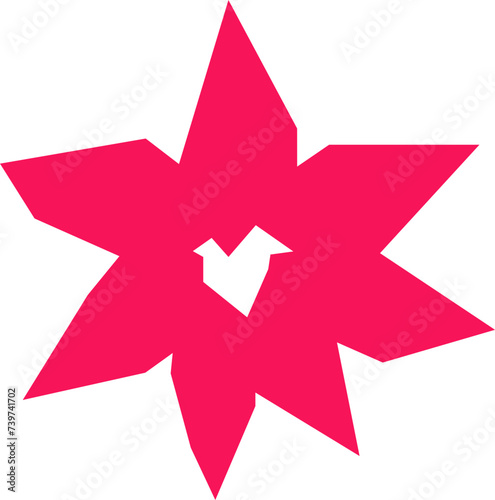 Red Cut-out Flower