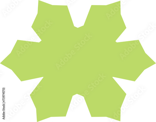 Green Cut-out Flower