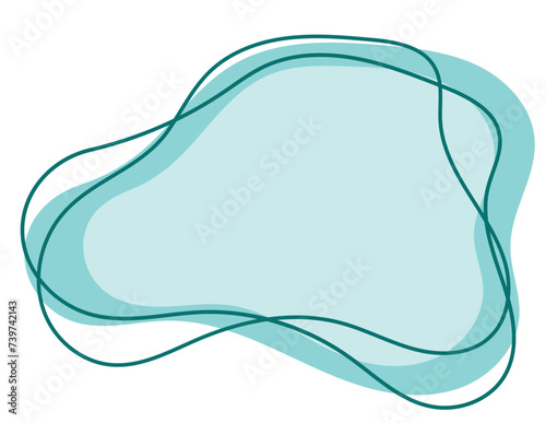 Blue abstract spot with stripes around. Vector illustration for the background, with free space for your inscription. Vector illustration.