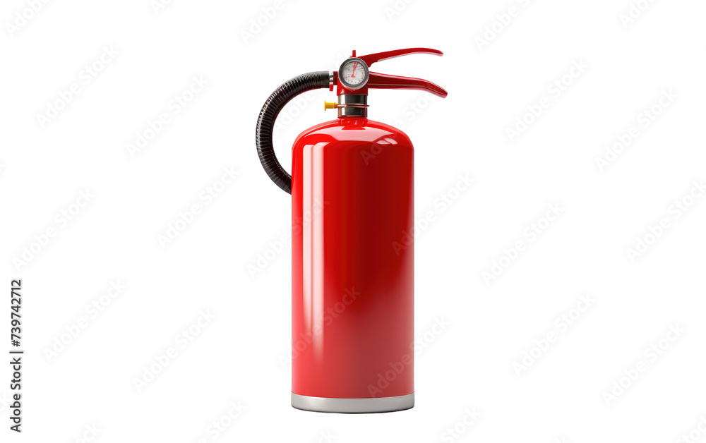 Red Fire Extinguisher. A standard red fire extinguisher, featuring a pressure gauge and hose, is presented. on a White or Clear Surface PNG Transparent Background. Red Fire Extinguisher. A standard red fire extinguisher, featuring a pressure gauge and hose, is presented. on a White or Clear Surface PNG Transparent Background.