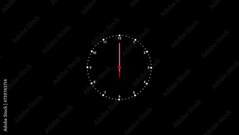 Clock Needle Rotation Round analogue wall clock with rotating animated needle on alpha ...
