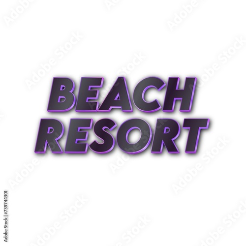 3D Beach resort text banner