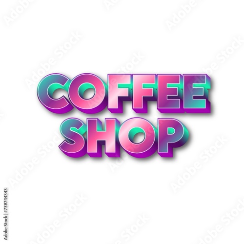 3D Coffee shop on white background