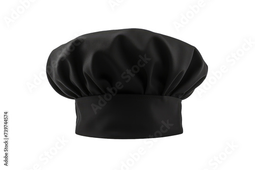 Black Chef Hat for Professional Cook Isolated On Transparent Background