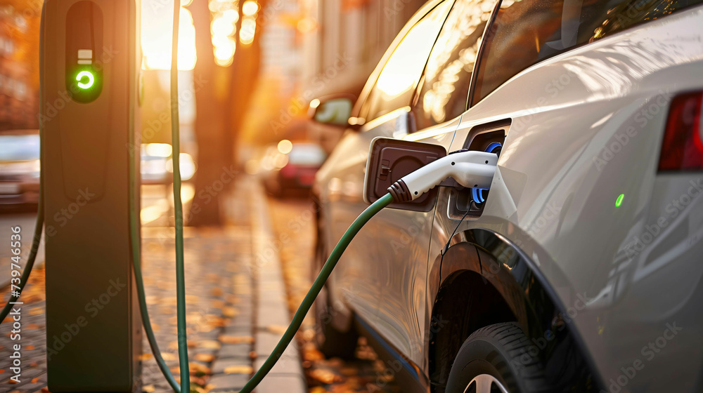 Naklejka premium Electric car charging