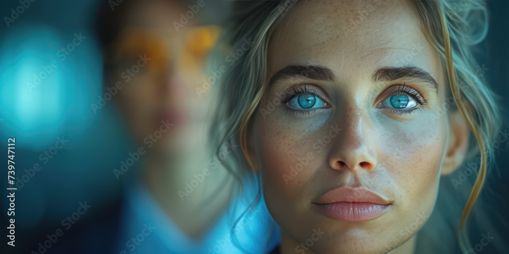 A face of a woman business leader or working woman A face of a woman business leader or working woman