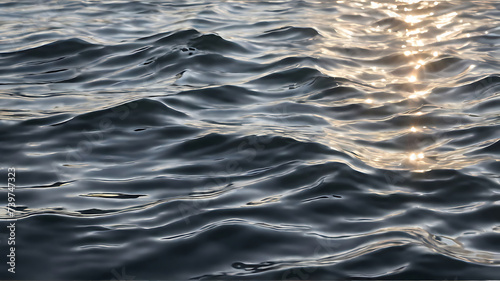 Blue wave abstracts or natural rippled water texture background Water waves in sunlight photo