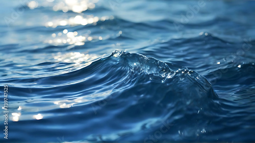 Blue wave abstracts or natural rippled water texture background Water waves in sunlight