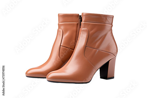 Pair of Women Boots. A photo featuring a pair of women boots. on a White or Clear Surface PNG Transparent Background.