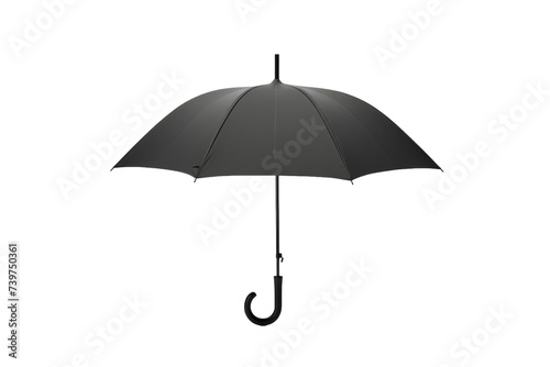 Opened Black Umbrella Isolated On Transparent Background