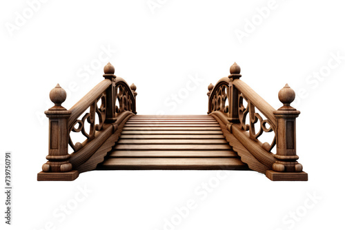 Luxury Wooden Bridge Isolated On Transparent Background