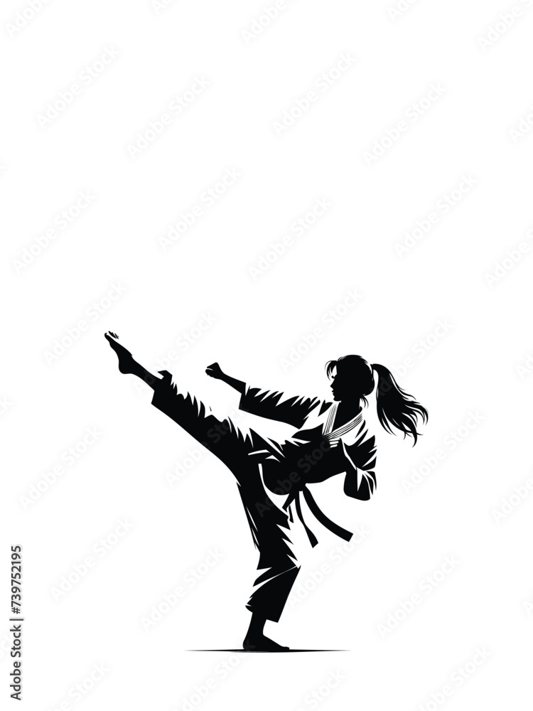 Warrior's Stance: Powerful Martial Art Vector Design Warrior's Stance: Powerful Martial Art Vector Design