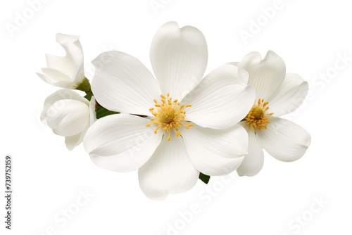 Designer White Flower Isolated On Transparent Background
