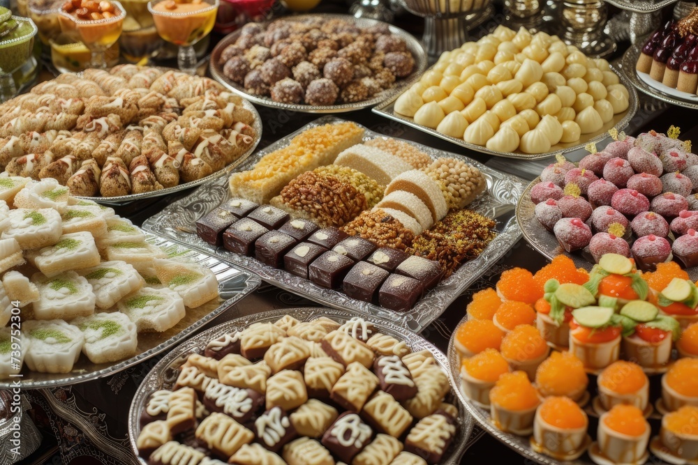 Traditional sweets and delicacies prepared for Eid al-Adha
