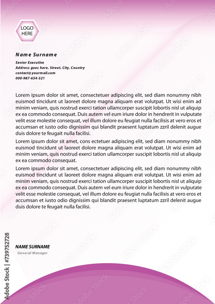 Letterhead template in Abstract style design