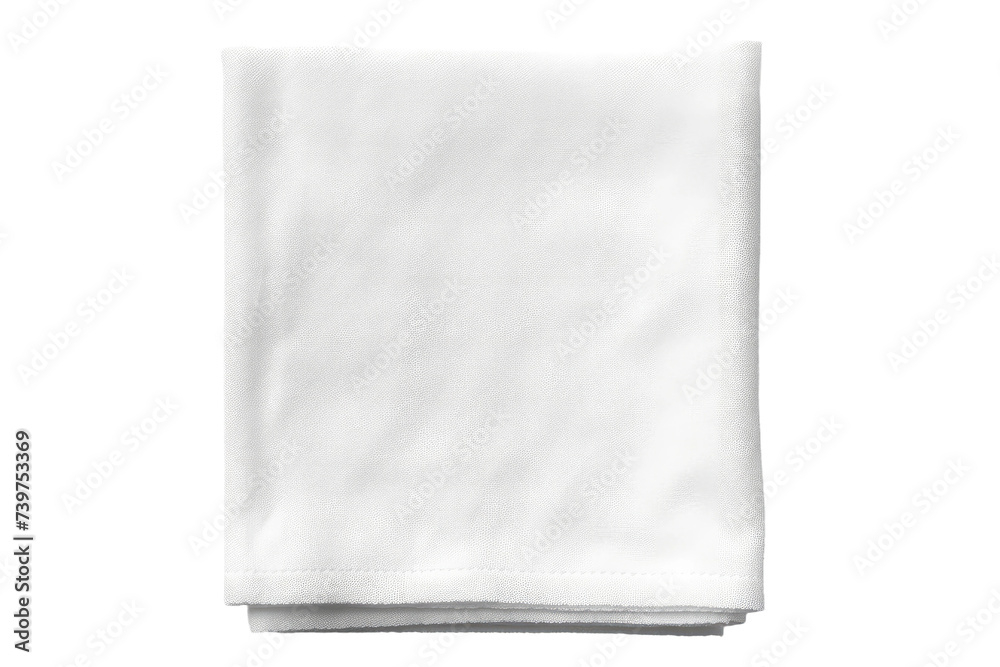 A white towel is placed neatly. on a White or Clear Surface PNG Transparent Background. A white towel is placed neatly. on a White or Clear Surface PNG Transparent Background.