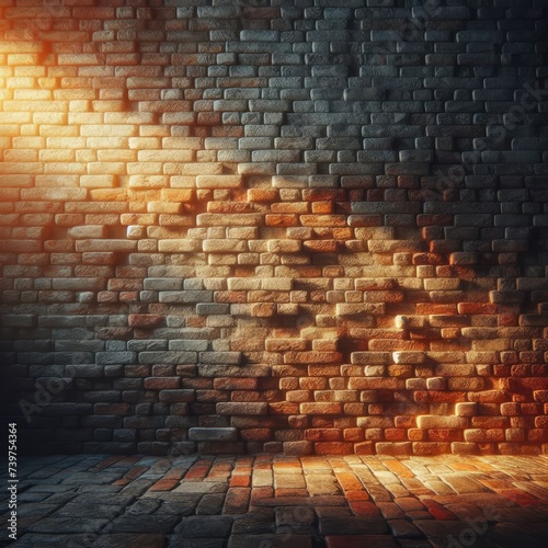 Brick wall with lights