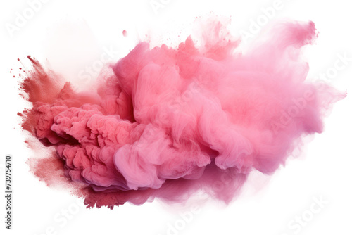 A photo capturing a pink cloud of smoke. on a White or Clear Surface PNG Transparent Background.