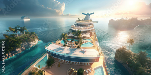 Luxury royal cruise ship in the sea